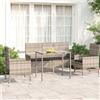 Vidaxl Set Divani da Giardino 4 pz con Cuscini in Polyrattan Grigio