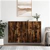 Vidaxl Mobili a Parete 2 pz Rovere Fumo 69,5x34x90 cm