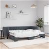 Vidaxl Divano Letto con Letto Estraibile Grigio Scuro 80x200cm Velluto