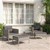 Vidaxl Set Divani da Giardino 5 pz con Cuscini in Polyrattan Grigio