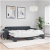 Vidaxl Divano Letto Estraibile Materassi Grigio Scuro 80x200cm Velluto