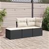 Vidaxl Set Divani da Giardino 3 pz con Cuscini in Polyrattan Nero