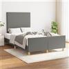 Vidaxl Giroletto senza Materasso Grigio Scuro 120x190 cm in Tessuto