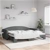Vidaxl Divano Letto con Letto Estraibile Grigio Scuro 90x200cm Tessuto
