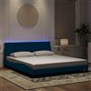 Vidaxl Giroletto con LED senza Materasso Hanko Blu 180x200 cm in Velluto