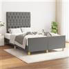 Vidaxl Giroletto senza Materasso Grigio Scuro 120x190 cm in Tessuto