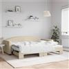 Vidaxl Divano Letto Estraibile con Materassi Crema 90x200 cm Tessuto