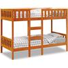 Vidaxl Letto a Castello Marrone Cera 90x200 cm in Legno di Pino