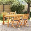 Vidaxl Sedia pieghevole con cuscino 4 pcs Grigio 49 x 57.5 x 92cm