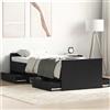 Vidaxl Struttura del letto con cassetto Rovere Nero 193 x 78 x 50 cm