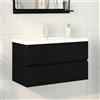 Vidaxl Armadio per Lavabo da Bagno Rovere Nero 80 x 39 x 62 cm