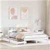 Vidaxl Letto Libreria senza Materasso Bianco 135x190 cm Legno di Pino