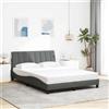 Vidaxl Giroletto senza Materasso Hanko Grigio Scuro 120x200 cm Tessuto