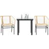 Vidaxl Set da Pranzo da Giardino 3 pz Marrone in Polyrattan Vetro