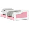 Vidaxl Dormeuse 2 Cassetti senza Materasso Bianco&Rosa 90x200 cm IRUN