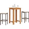 Vidaxl Set Bar da Giardino 3 pz Marrone in Legno Acacia e Polyrattan