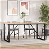Vidaxl Tavolo da Pranzo Telaio a O 180x90x75,5 cm Legno Pino e Acciaio