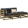 Vidaxl Set Divani da Giardino 3pz con Cuscini Legno Impregnato di Pino