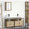 Vidaxl Set di mobili per il bagno 3 pcs Marrone Legno multistrato