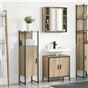 Vidaxl Set di mobili per il bagno 3 pcs Marrone Legno multistrato