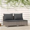 Vidaxl Divano da Giardino a 2 Posti con Cuscini in Polyrattan Grigio