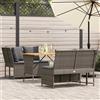 Vidaxl Set Divani da Giardino 3 pz con Cuscini Grigio in Polyrattan