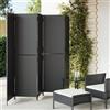 Vidaxl Divisorio per Ambienti a 5 Pannelli Nero in Polyrattan
