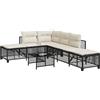Vidaxl Set Divani ad Angolo 3 pz con Cuscini in Polyrattan Nero