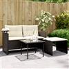 Vidaxl Set Divani da Giardino 3 pz con Cuscini in Polyrattan Nero