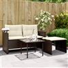 Vidaxl Set Divano da Giardino 3 pz con Cuscini Marrone in Polyrattan