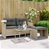 Vidaxl Set Divano da Giardino 3pz con Cuscini Grigio Chiaro Polyrattan