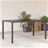 Vidaxl Tavolo da Giardino Piano in Vetro Nero 150x90x75 cm Polyrattan