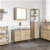 Vidaxl Set di mobili per il bagno con porta 2 pcs Rovere Sonoma e Nero