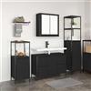 Vidaxl Set di mobili per il bagno 3 pcs Rovere Nero Legno multistrato
