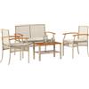 Vidaxl Set Divani da Giardino 4 pz con Cuscini in Polyrattan Beige