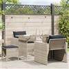 Vidaxl Set Divano da Giardino 4pz con Cuscini Grigio Chiaro Polyrattan