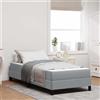 Vidaxl Letto a molle con materasso Grigio chiaro 90 x 190 cm Tessuto