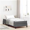 Vidaxl Letto a molle con materasso Grigio scuro 100 x 200 cm Tessuto