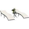 Vidaxl Lettini Prendisole 2 pz con Tavolino Nero in Polyrattan