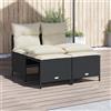 Vidaxl Set Divani da Giardino 4 pz con Cuscini Nero in Polyrattan