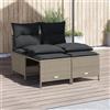 Vidaxl Set Divano da Giardino 4pz con Cuscini Grigio Chiaro Polyrattan