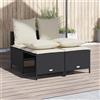 Vidaxl Set Divani da Giardino 4 pz con Cuscini Nero in Polyrattan