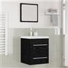 Vidaxl Armadio per Lavabo da Bagno Rovere Nero 41 x 38,5 x 48 cm