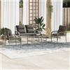 Vidaxl Set Divani da Giardino 4 pz con Cuscini in Polyrattan Grigio