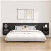 Vidaxl Testata con Comodino 3 pcs Rovere Nero Legno multistrato