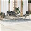 Vidaxl Set Divano da Giardino 4pz con Cuscini Grigio Chiaro Polyrattan