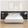 Vidaxl Testata con Comodino 3 pcs Rovere Nero Legno multistrato