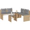 Vidaxl Set Divano da Giardino 4 pz con Cuscini Beige in Polyrattan