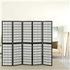 Vidaxl Divisorio Pieghevole 5 Pannelli Stile Giapponese 200x170cm Nero