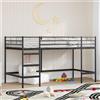 Vidaxl Struttura del letto loft per bambini Nero 107 x 203 cm Acciaio